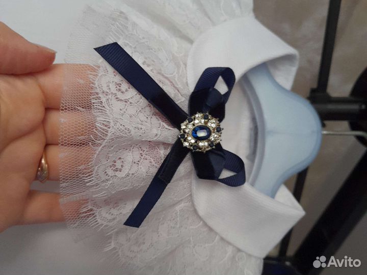 Белая школьная блузка на рост 134