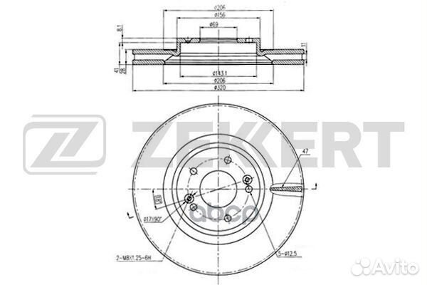 Диск торм. перед. Hyundai Santa Fe III 12- Kia