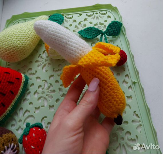 Игрушки для детей вязаные фрукты