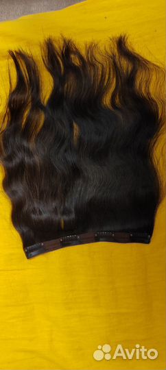 Волосы на заколках натуральные