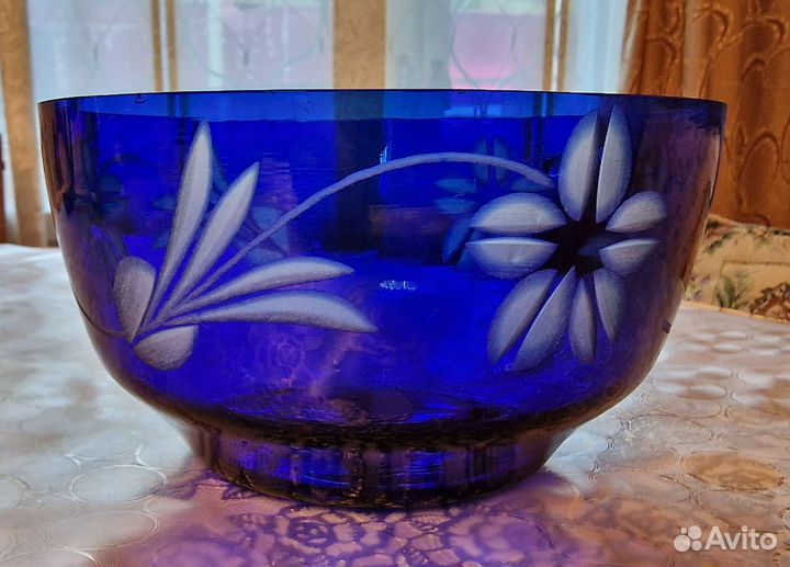 Ваза конфетница цветное стекло СССР