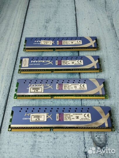 Комплекты 16 гб (4шт по 4гб ддр3 1600Mhz) Hyper X