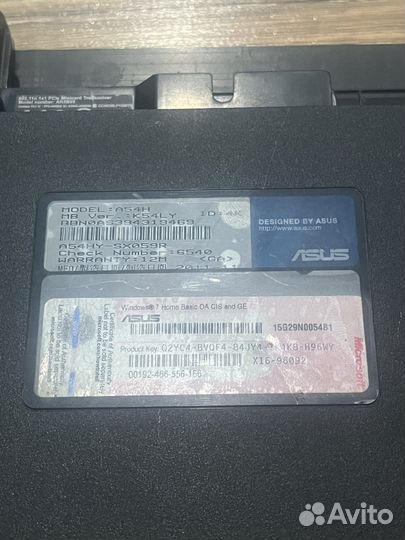 Asus A54H K54LY полуживой в разбор