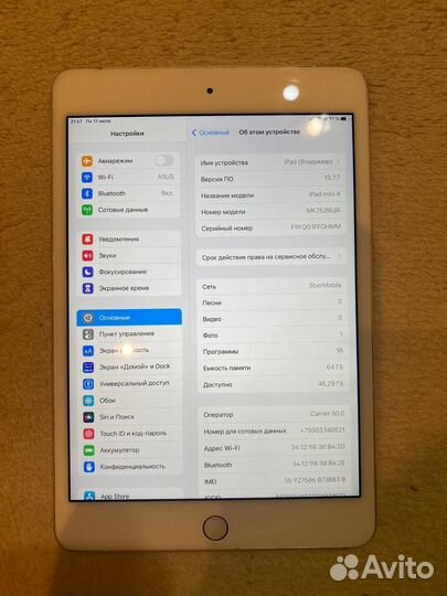 iPad mini 4 64gb cellular