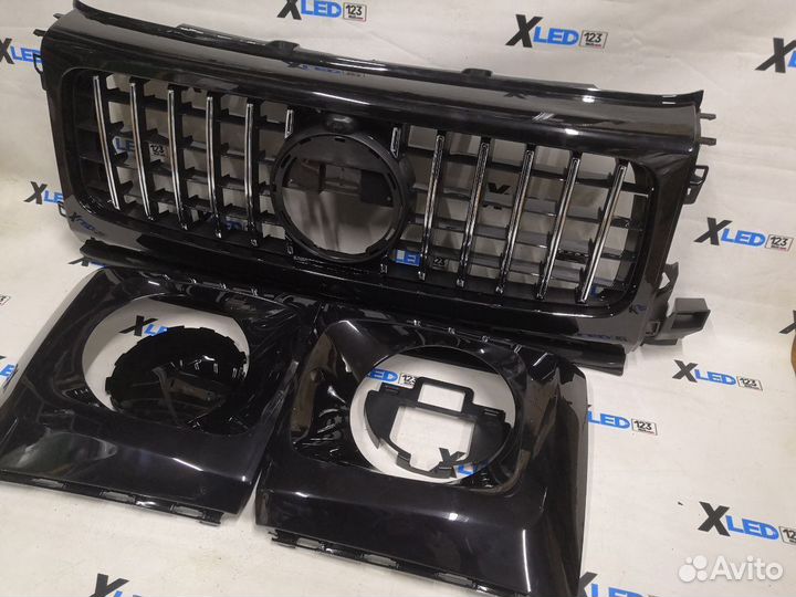 Решетка радиатора+очки под фары Mercedes W464 AMG