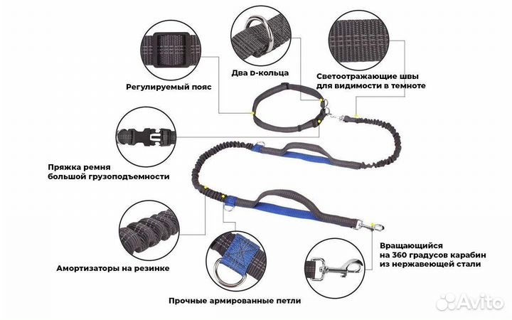 Пояс и поводок для бега с собакой