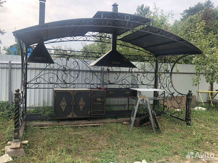 Кованые мангалы с крышей, мангальные зоны