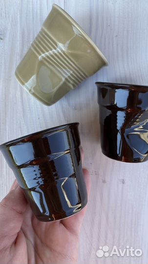 Стакан для эспрессо мятый revol Франция фарфор