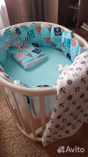 Кроватка трансформер Ellipse,матрасики,наматрасник