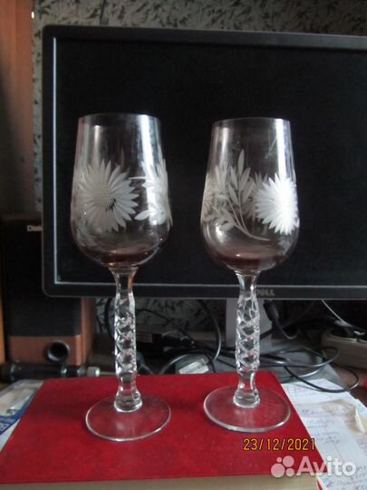 Фужеры.Статуэтка Гусь из хрусталя