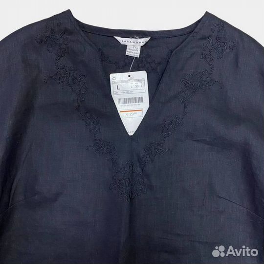 Льняная блузка zara