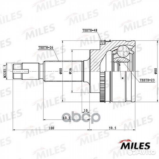 ШРУС toyota avensis T220 2.0TD 97-03 нар. GA204