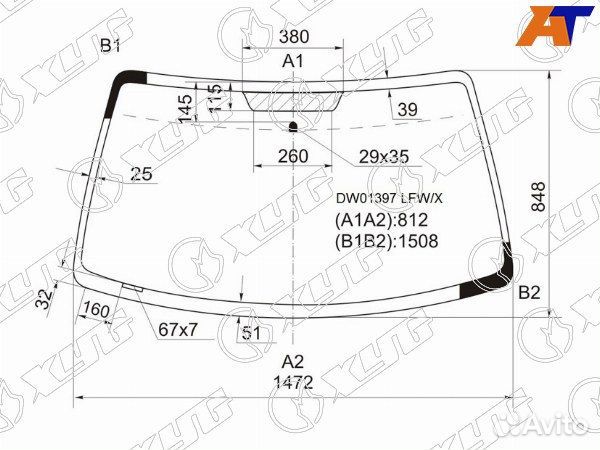 Стекло лобовое mercury mariner