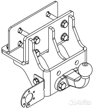 Фаркоп Toyota hilux (с силовым брусом)(2005-2010)