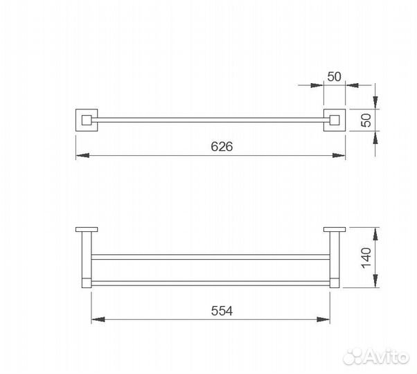 Полотенцедержатель двойной Nofer barcelona черное 16902.N