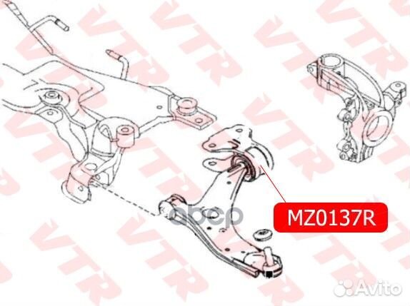 Сайлентблок рычага передней подвески, задний (без