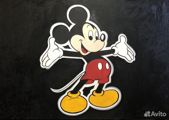 Картина маслом на холсте Микки Маус 120*100