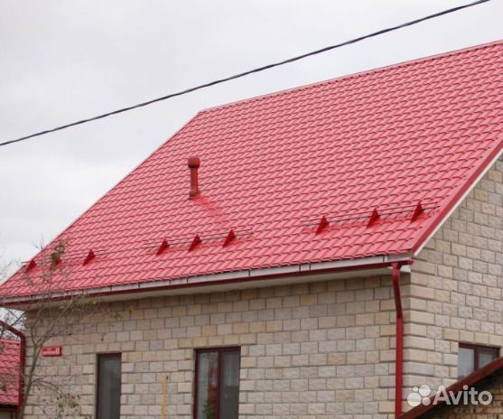 Металлочерепица Каскад RAL 3003 красный рубин