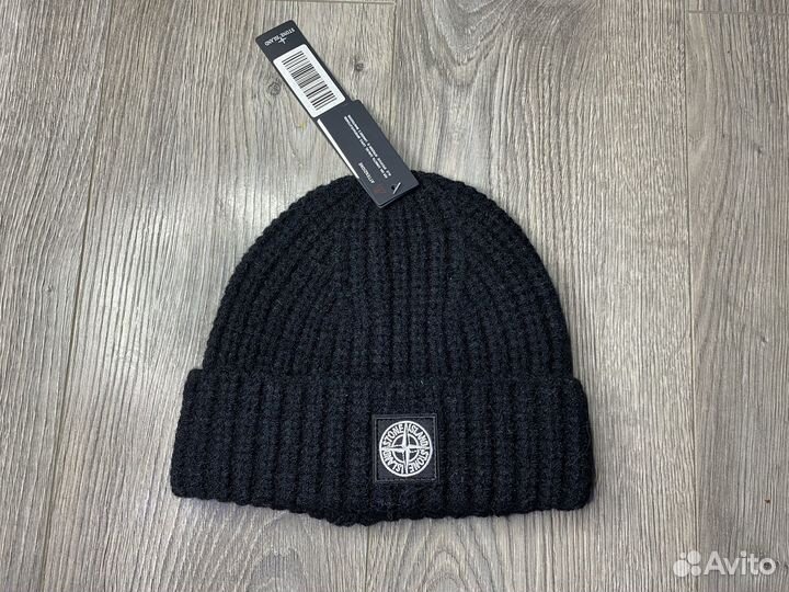 Шапка stone island черная унисекс