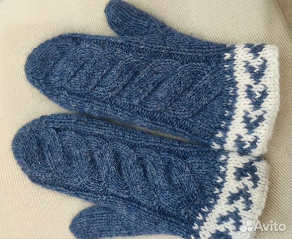 Варежки двойные из пуха норки