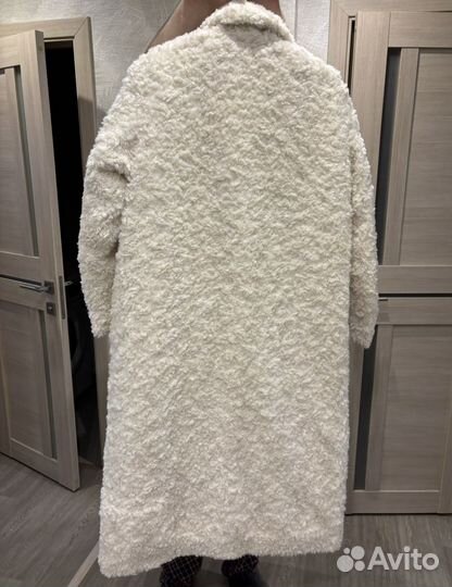 Искусственная шуба белая длинная эко