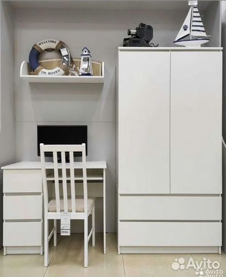 Шкаф для одежды в детскую белый графит 180*90*50