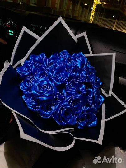 Вечный букет из роз / Розы из лент на 8 марта