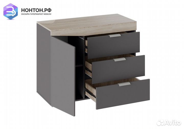 Комод тип 1 дуб сонома / графит серый