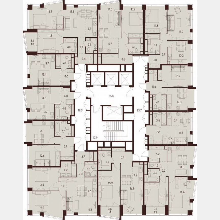 1-к. квартира, 47 м², 17/23 эт.