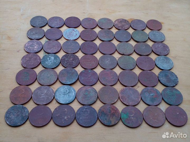 5к.924г. Медь раннего ссср. Пятаки