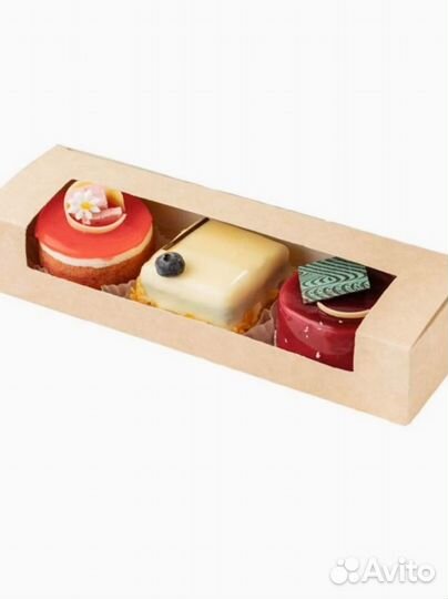 Крафтовые коробки с окошком sweet box