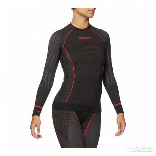 Термокофта sixs TS2W CU Black/Red, 3XL/4XL