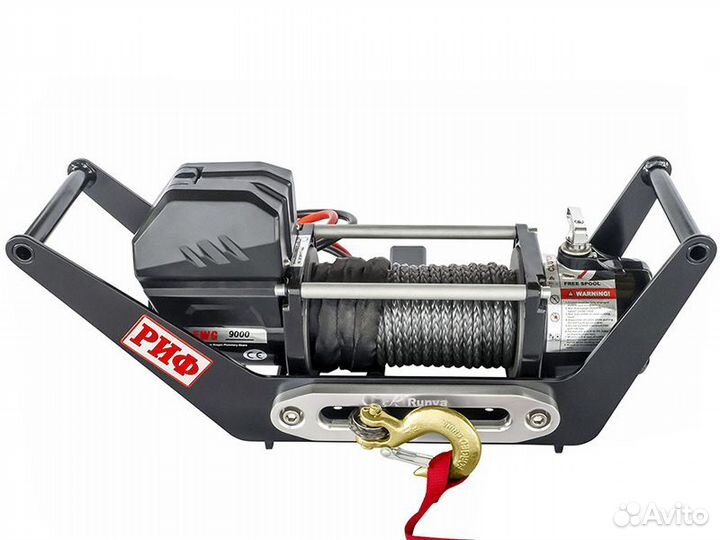 Лебёдка переносная риф 9000SR синтетический трос c