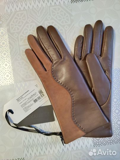 Перчатки женские кожаные Eleganzza размер 6.5