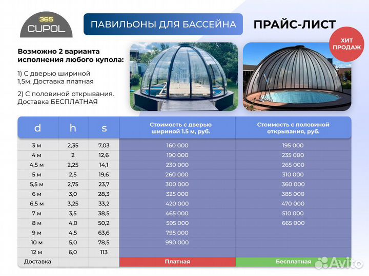 Купол для бассейна. Павильон для бассейна