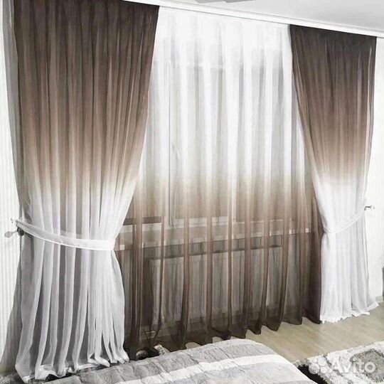 Комплекты тюль градиент в наличии много