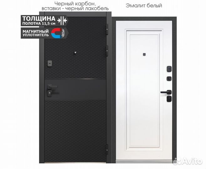 Дверь входная luxor 2MDF карбон