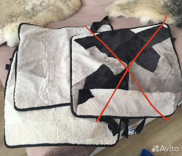 Чехол подушка на стул сиденье овчина