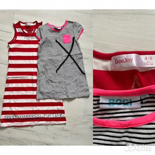 Летние вещи для девочки, 116 (футболки,платья)