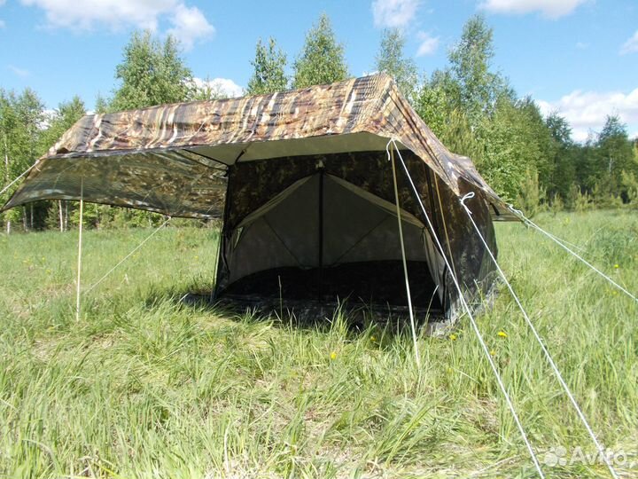 Палатка Куб 2,50-190 3-сл,Откр стен,пол+ант-дожд