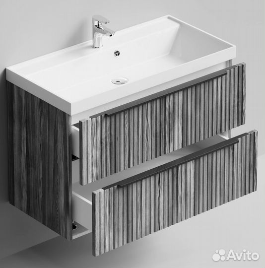 Тумба с раковиной Дольчи 90см Подвесной, Лиственни