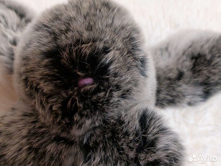 Кролик-брелок из натурального меха