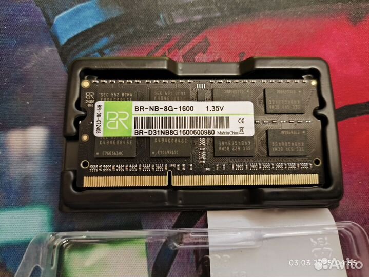 Оперативная память sodimm BR ddr3 8gb 1600Mhz