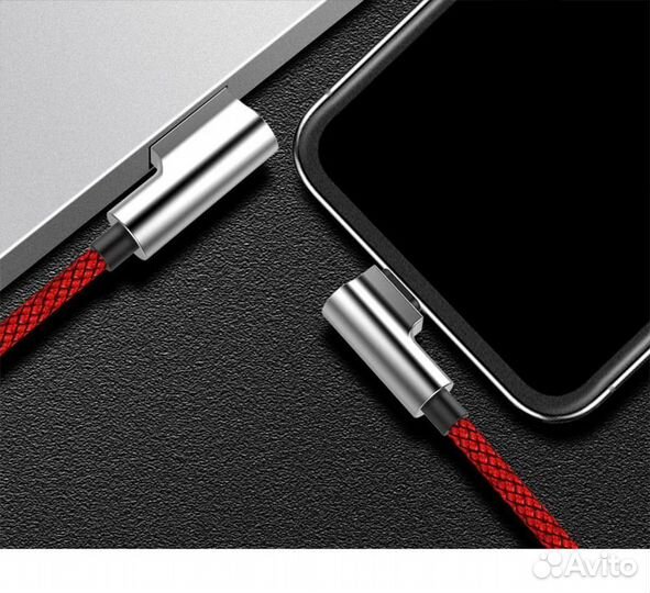 Кабель USB/MicroUsb угловой, быстрая зарядка, 1m