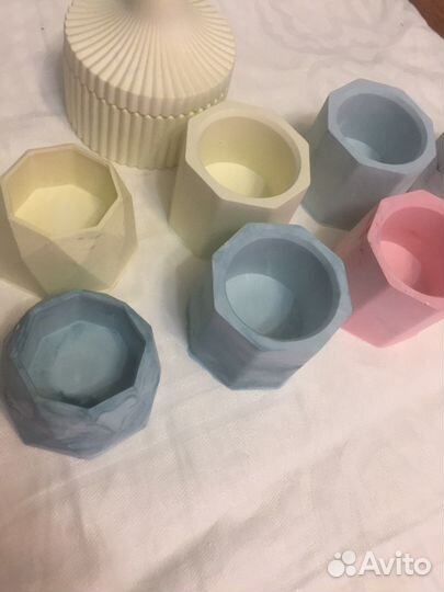 Шкатулка из гипса, подсвечник из гипса