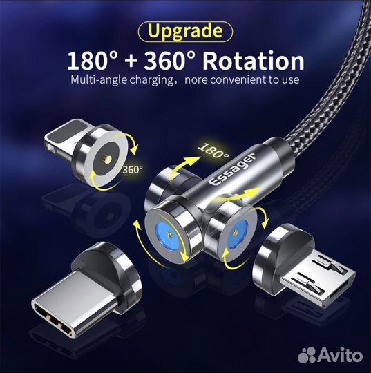 Магнитный шнур, кабель, зарядка Essager