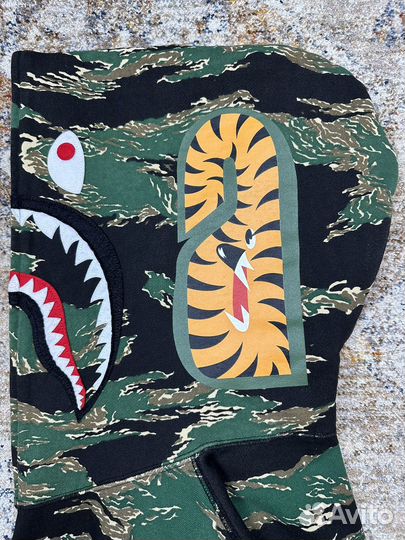 Bape Tiger Camo Shark Full Zip Hoodie