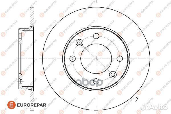 Диск тормозной зад прав/лев 1618861980 euro