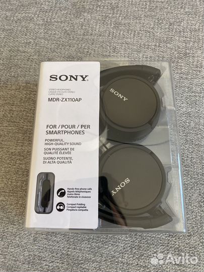 Наушники гарнитура sony MDR-ZX110AP черный