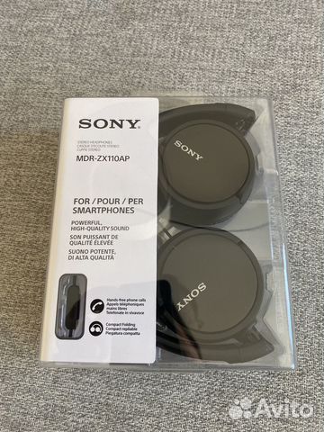 Наушники гарнитура sony MDR-ZX110AP черный